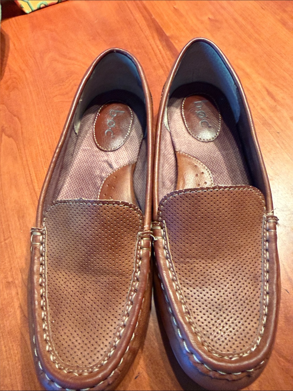 boc Women's Brown Perforated Leather Loafers